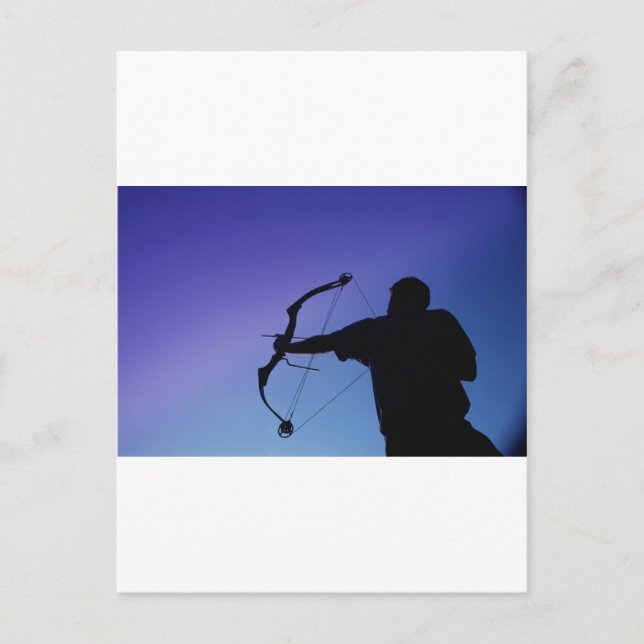 ARCHER SILHOUETTE BOW MAN POSTKARTE (Vorderseite)