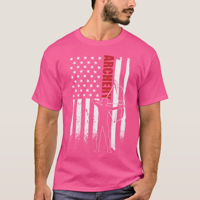 Archer Usa Flag Bekleidung American Flag Archery T-Shirt (Vorderseite)