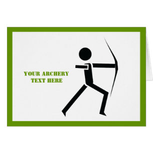 Archer with bow black green archery greeiting card