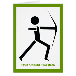 Archer with his bow black, green archery card