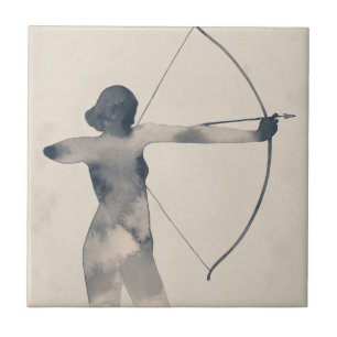 Archeress Watercolor-Silhouette Fliese