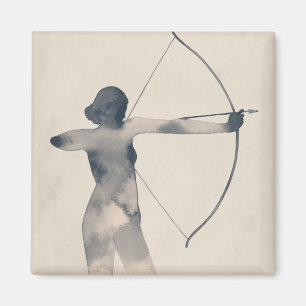 Archeress Watercolor-Silhouette Magnet