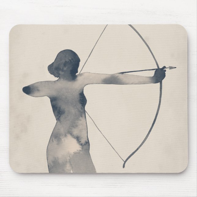 Archeress Watercolor-Silhouette Mousepad (Vorne)