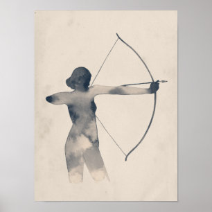 Archeress Watercolor-Silhouette Poster