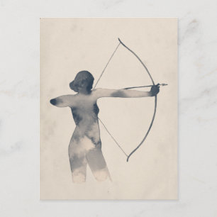 Archeress Watercolor-Silhouette Postkarte