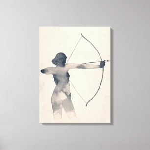 Archeresswatercolor-Silhouette Leinwanddruck