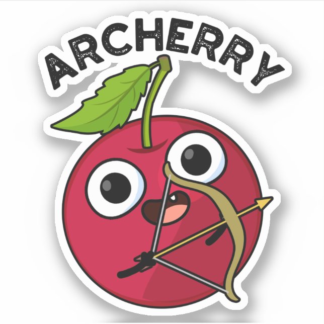 Archerry Funny Frucht Archery Pun Aufkleber (Vorderseite)