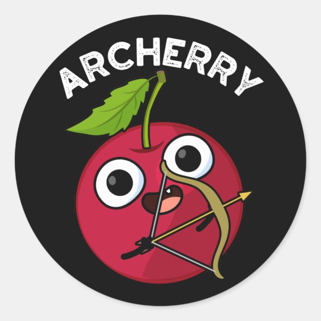 Archerry Funny frucht Archery Pun Dark BG Runder Aufkleber (Vorderseite)