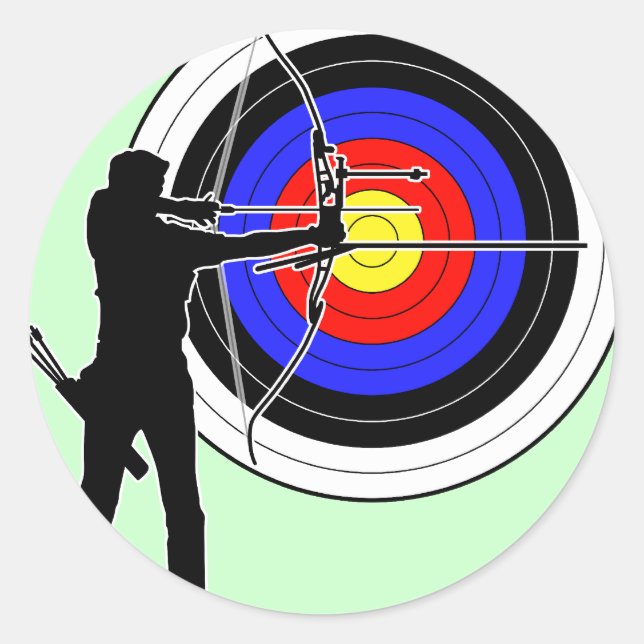 archery2 runder aufkleber (Vorderseite)
