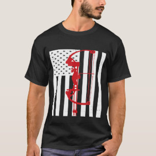 Archery American Flag Usa Patriotic Bow Arrows Arc T-Shirt