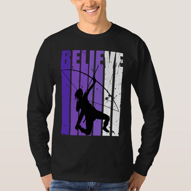 Archery Archer Believe Silhouette Colorful Purple T-Shirt (Vorderseite)