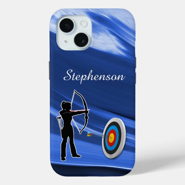 Archery - Archer Silhouette and target Personalize Case-Mate iPhone Hülle (Rückseite)