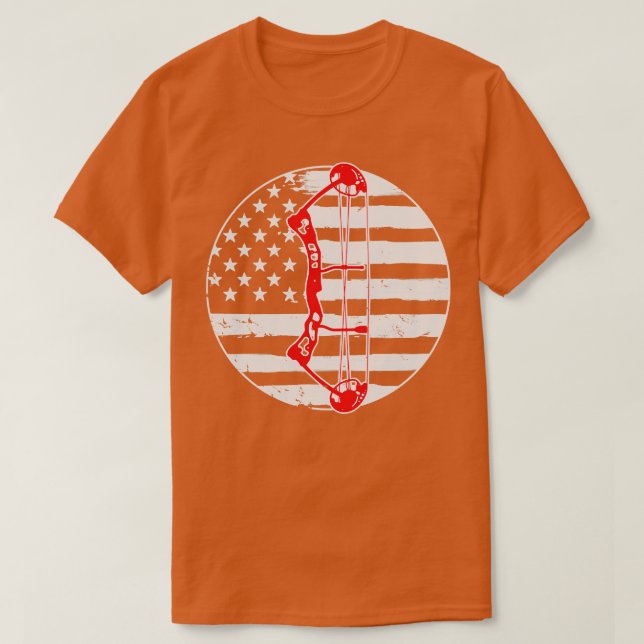 Archery Archer USA Flag Bow T-Shirt (Design vorne)