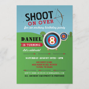 Archery Birthday Einladung Bow Pfeile Ziel