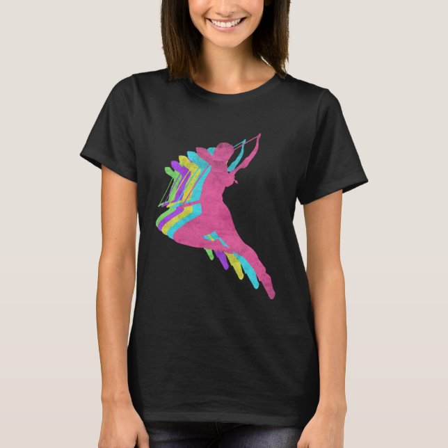 Archery Bow and Arrow 80s Colors 1980s T-Shirt (Vorderseite)