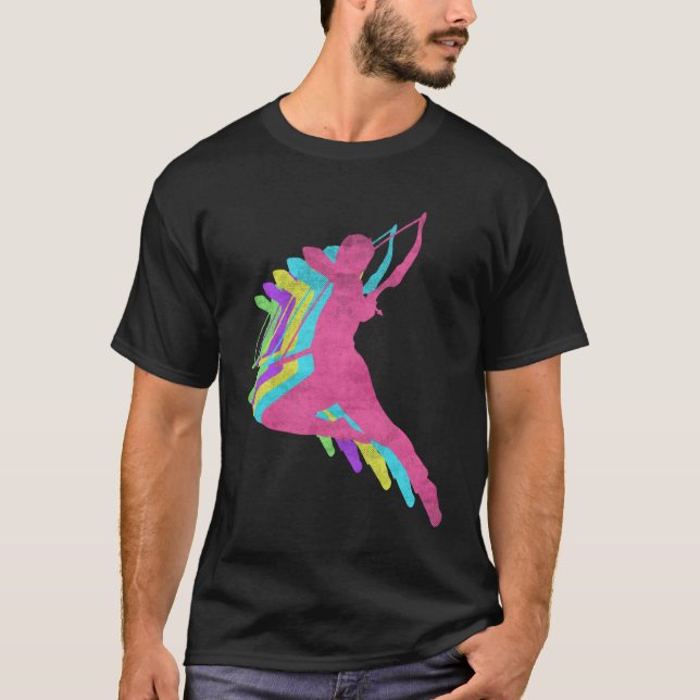 Archery Bow and Arrow 80s Colors 1980s T-Shirt (Vorderseite)