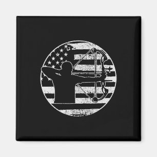 Archery Bow Jagd US-amerikanische Flagge 4. Juli Magnet