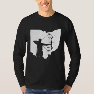 Archery Bow Sport Vintag Ohio Karte Kunst, Dichtun T-Shirt