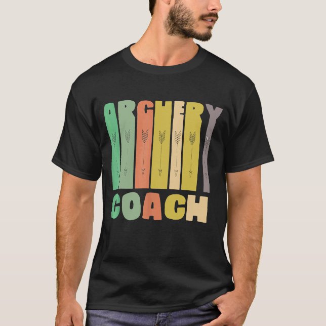 Archery Coach Retro Player Team Instructor   T-Shirt (Vorderseite)