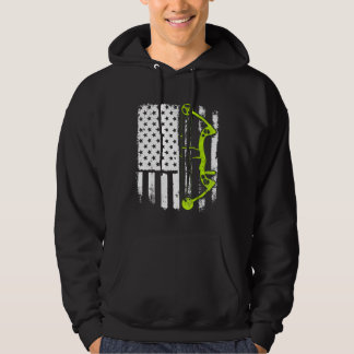 Archery Compound Bow Usa Flag Hoodie