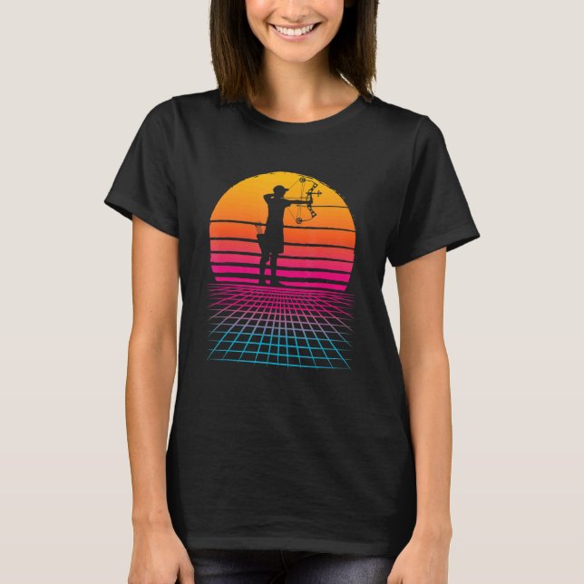 Archery Compound Bow Vaporwave Japanese Aesthetic  T-Shirt (Vorderseite)