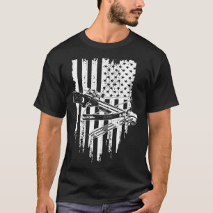 Archery Crossbow Hunt Vintag American Flag Bow Hu T-Shirt