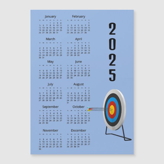 Archery Design 2025 Kalender Magnetkarte (Vorderseite)