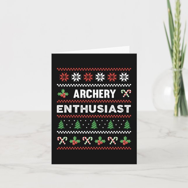 Archery Enthusiast Ugly Christmas Sweater Gift Karte (Vorderseite)