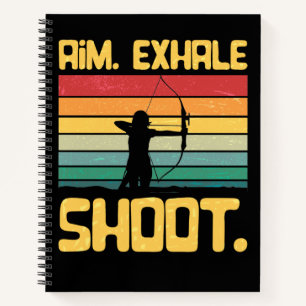 Archery Girl Aim Exhale Shoot Archer Retro Vintag Notizbuch