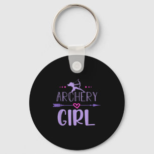 Archery Girl Funny Female Archer Quote Bow and Arr Schlüsselanhänger