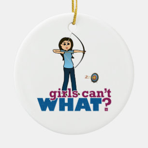 Archery Girl in Blue - Light Keramik Ornament