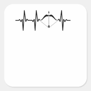 Archery Heartbeat Bow and Arrow Archer Quadratischer Aufkleber