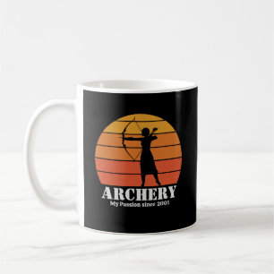Archery Hobby Retro Sunset Personalize Kaffeetasse