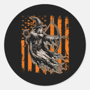 Archery Jagd Ghost Halloween Beängstigende Kostüm Runder Aufkleber