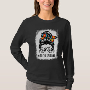 Archery Mama Life Messy Bun Haar Brille Mutter D T-Shirt