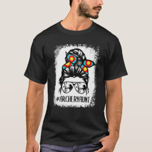 Archery Mama Life Messy Bun Haar Brille Mutter D T-Shirt