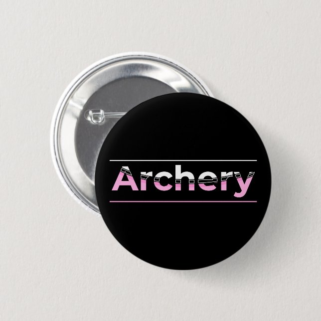 Archery Minimalistisch Modern Art - Rosa Arche Button (Vorne & Hinten)