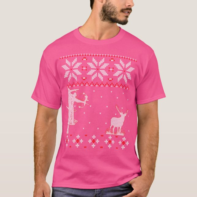 Archery Niedlich Funny Bow Hunter Deer Jagd Ugly C T-Shirt (Vorderseite)