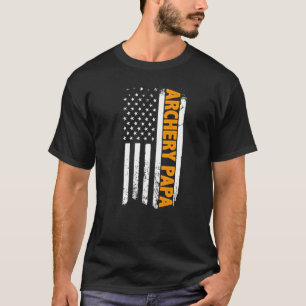 Archery Papa American Flag Vatertag Männer T-Shirt