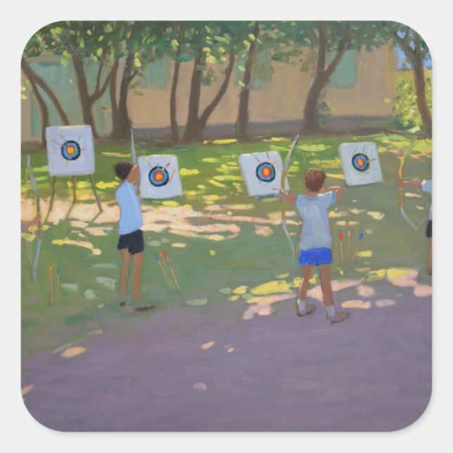 Archery Practice Frankreich Quadratischer Aufkleber (Vorderseite)