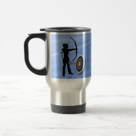 Archery Sport Archer Silhouett Ziel personalisiere Reisebecher