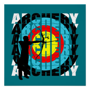 Archery Sport Cool Typografy Archers Graphic Poster