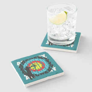 Archery Sport Cool Typografy Archers Graphic Steinuntersetzer