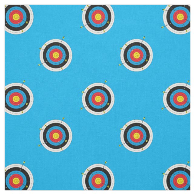 Archery Targets and Arrows Patches on Blue Stoff (Muster)