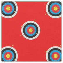 Archery Targets and Arrows Patches on Red