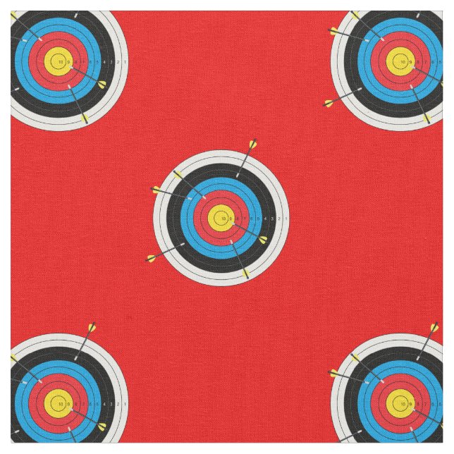 Archery Targets and Arrows Patches on Red Stoff (Nahaufnahme)