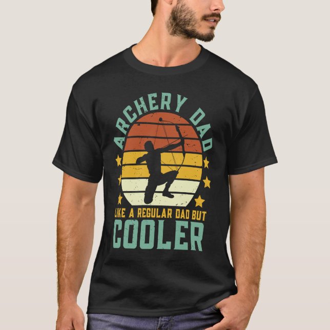 Archery-Vater Lustiger Vatertag Bogenschütze Bogen T-Shirt (Vorderseite)