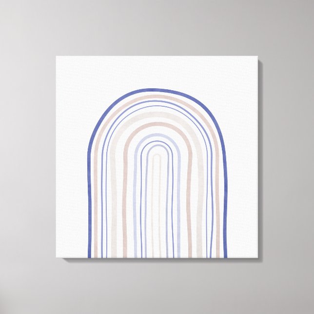Arches der Mitte des Jahrhunderts - Blau und Beige Leinwanddruck (Vorderseite)