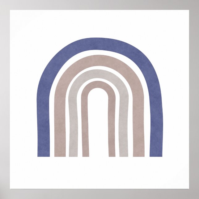 Arches der Mitte des Jahrhunderts - Blau und Beige Poster (Vorne)