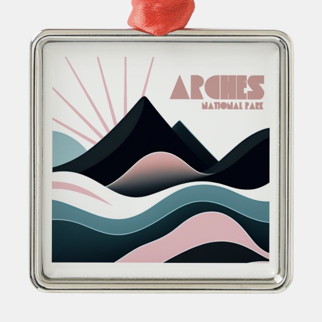 Arches National Park Farbenfrohe Hügel Ornament Aus Metall (Vorne)